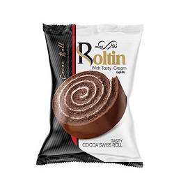 نظری کیک رولتین شیری کرم شکلاتی 65گرم